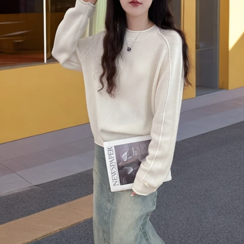 【段公子甄选】2024秋冬新款圆领风秋冬时尚精致纯色套头毛衣