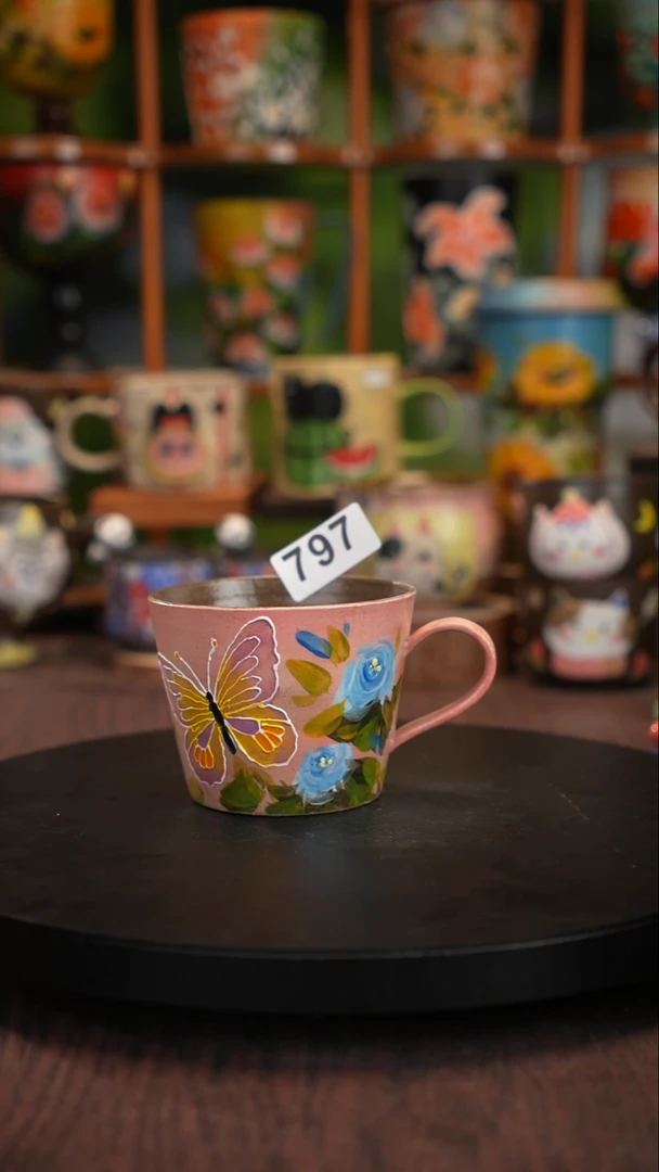 釉下手绘陶瓷紫砂杯