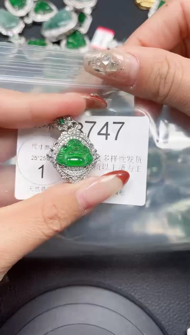 【闪购商品】翡翠颈饰未镶嵌送皮绳747