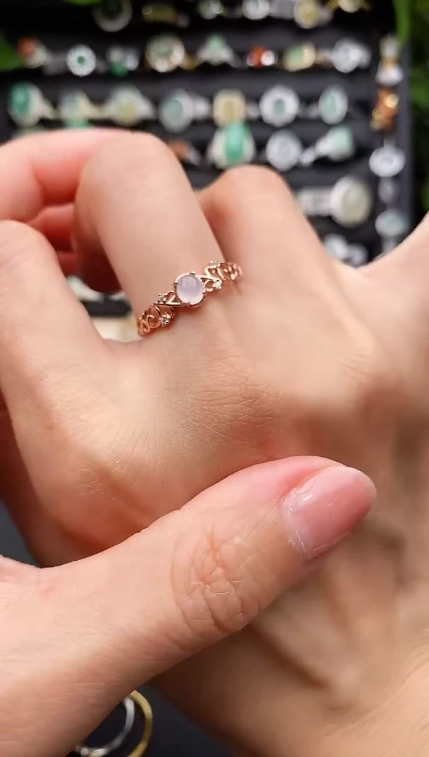 【闪购商品】翡翠戒指银S925镶嵌缅甸翡翠A货11   9-5