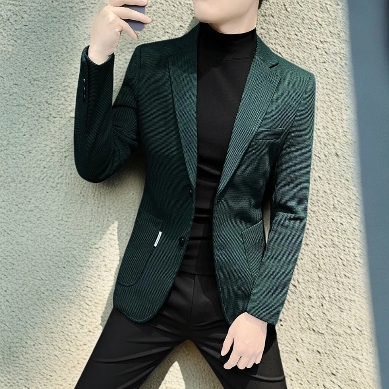 NYING西装夹克男士2025秋季新款高端男士商务帅气休闲套装时尚潮