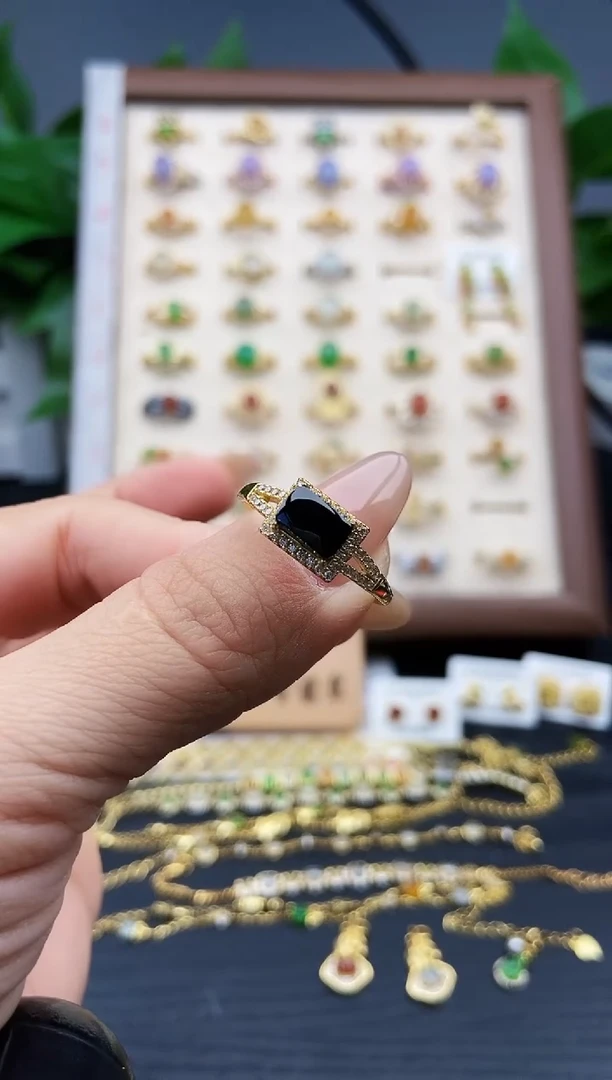 银S925镶嵌戒指翡翠12