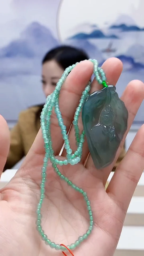 未镶嵌定制翡翠4852lr-毛货挂件赠珠链20