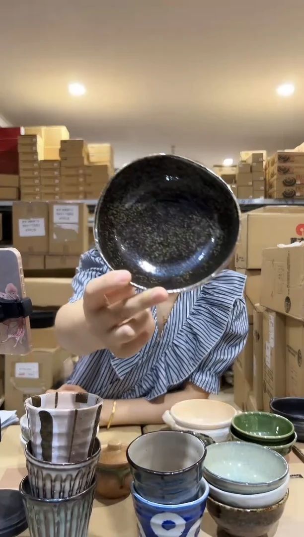 美浓烧绿釉4.5钵