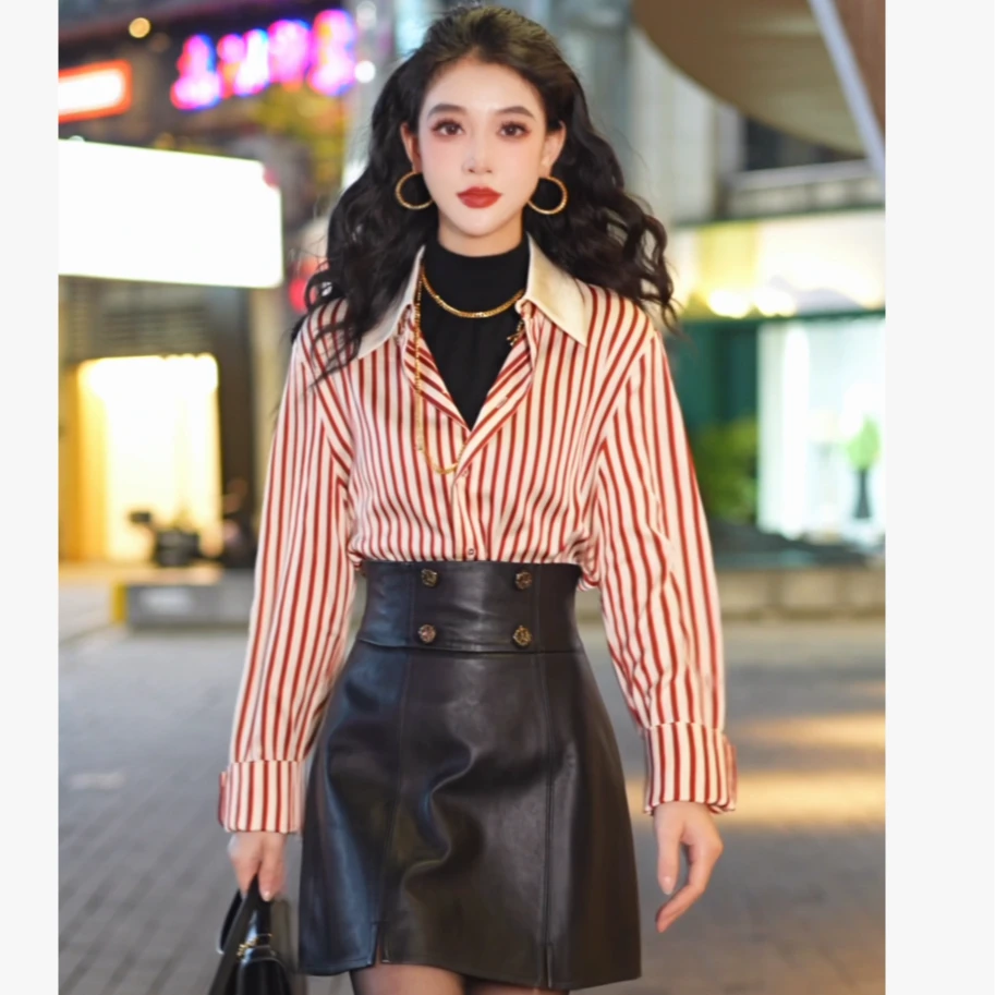 AMASS/阿玛施秋冬新中式拼接时尚休闲百搭气质衬衣女5301098