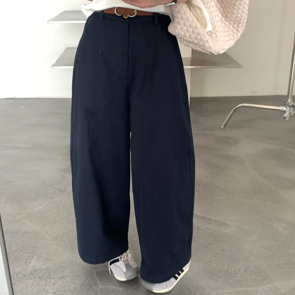 【一口奶酪】小个子早秋新款遮胯裤子韩系简约百搭阔腿显瘦休闲裤