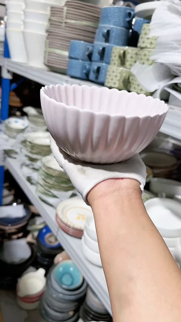 瓷片紫色面碗6英寸微瑕凑满20元包邮