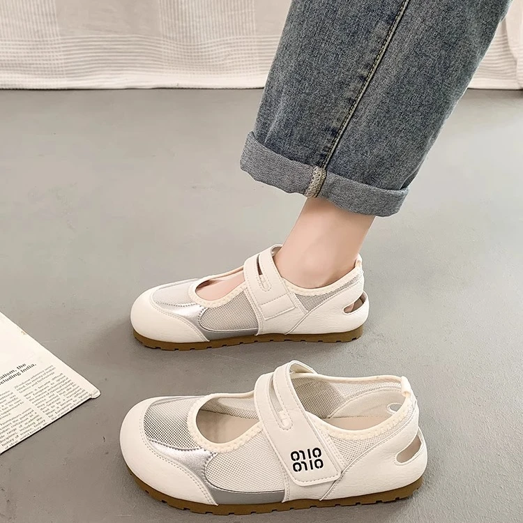 Moleubak包头运动凉鞋女2025夏季新款爆款透气魔术贴镂空德训鞋