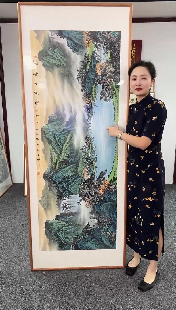 国画富春山居图 210*80 张晓东