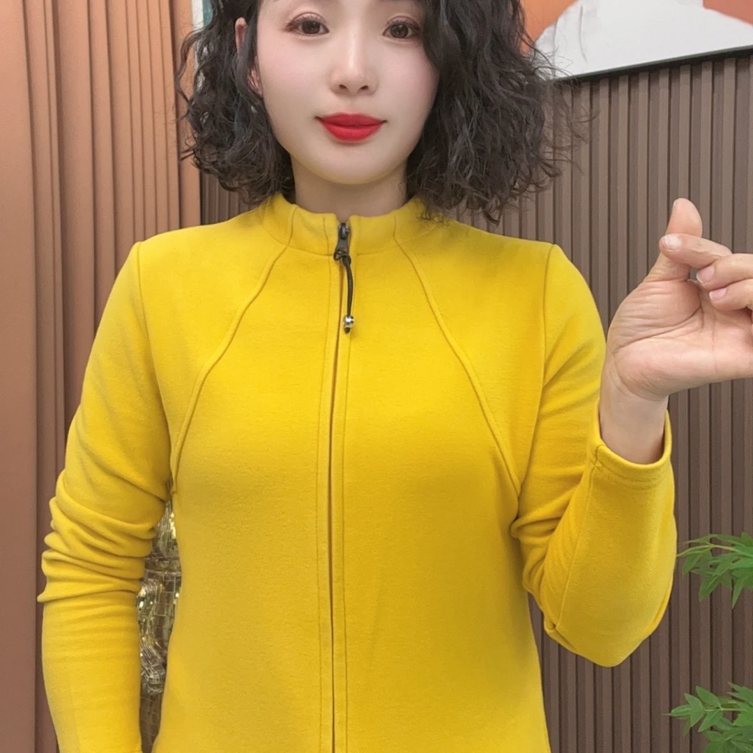 2024新品时尚洋气百搭气质拉链开衫长袖减龄休闲显瘦气质女上衣