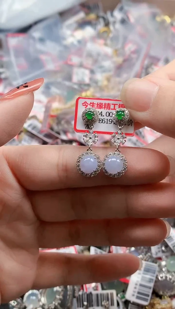 银S925镶嵌戒指翡翠天然A货缅甸翡翠