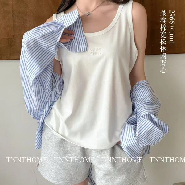 佐丹伊2966春夏新款莱赛尔棉宽松休闲背心百搭亲肤透气高弹女士