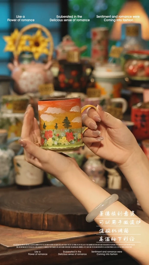 陶瓷景德镇高温釉下彩手工手绘款式