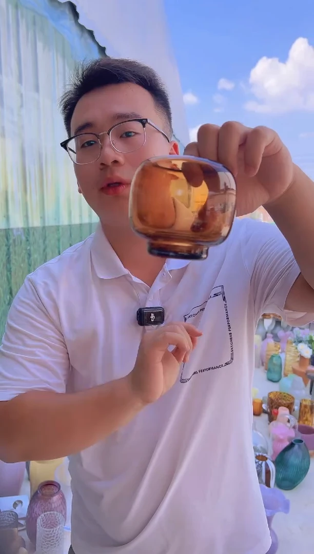 玻璃可插鲜花用于客厅装饰两支