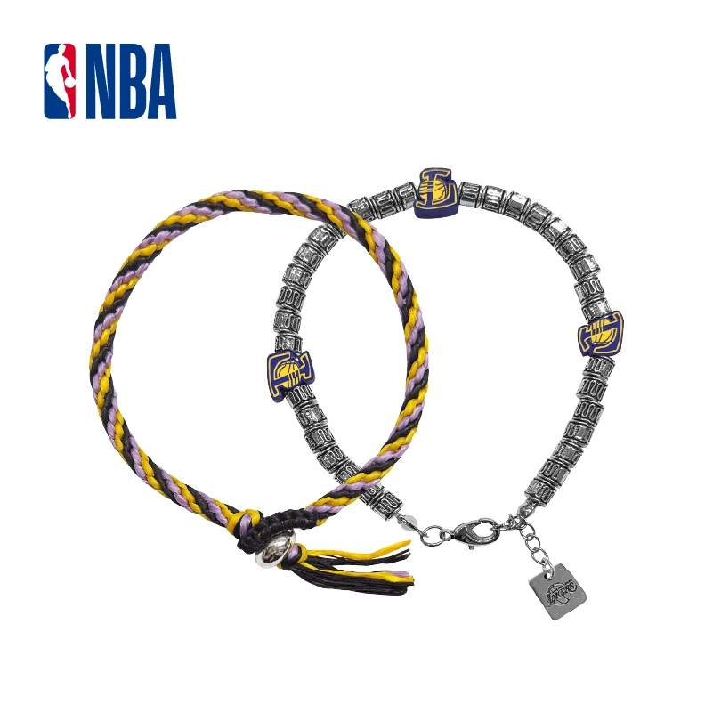 NBA官方正品球队手链复古编制手绳手链套装（湖人，勇士，礼品）