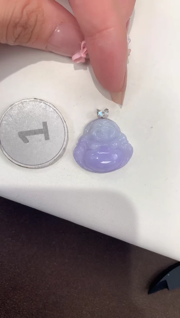 颈饰18K金镶嵌翡翠天然缅甸a货翡翠