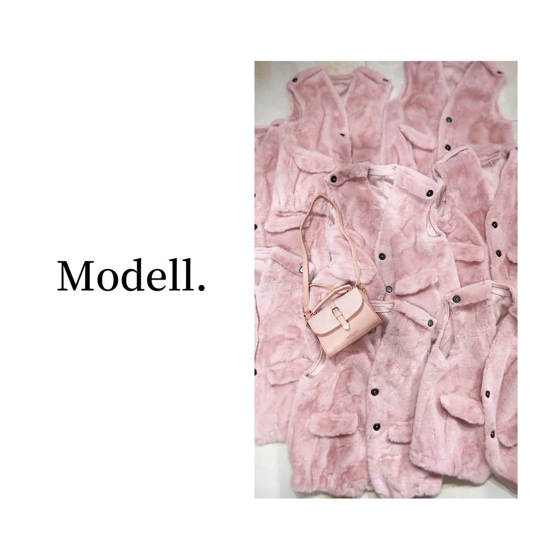 时尚双肩搭扣毛毛马甲