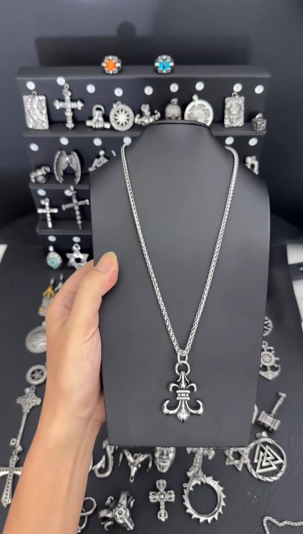 无不锈钢船锚吊坠搭配龙骨项链60CM长度