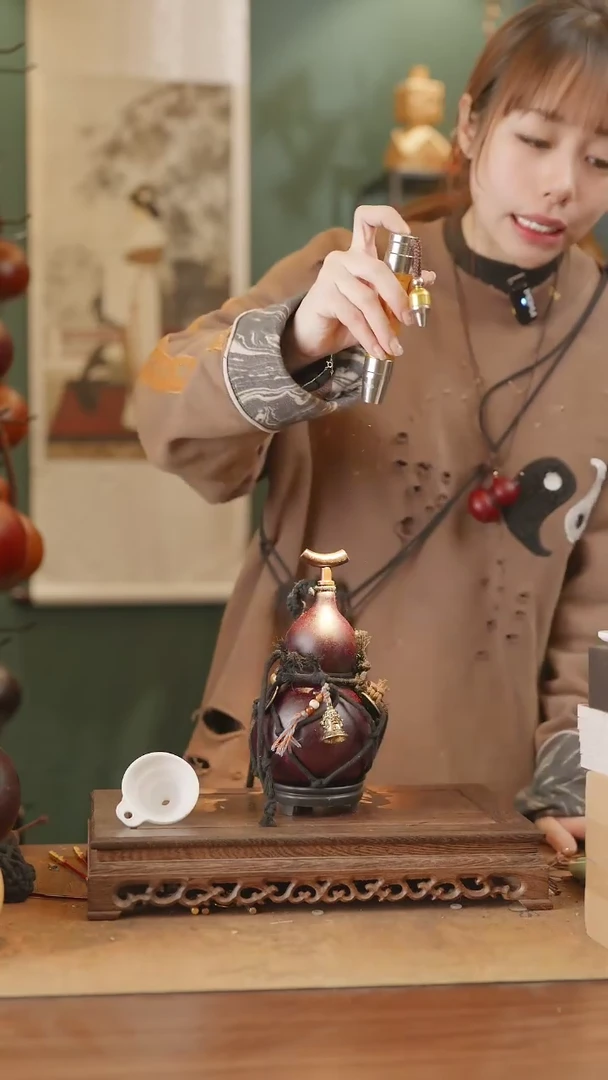 【闪购商品】146号精品天然大漆工艺防渗内胆酒葫芦~