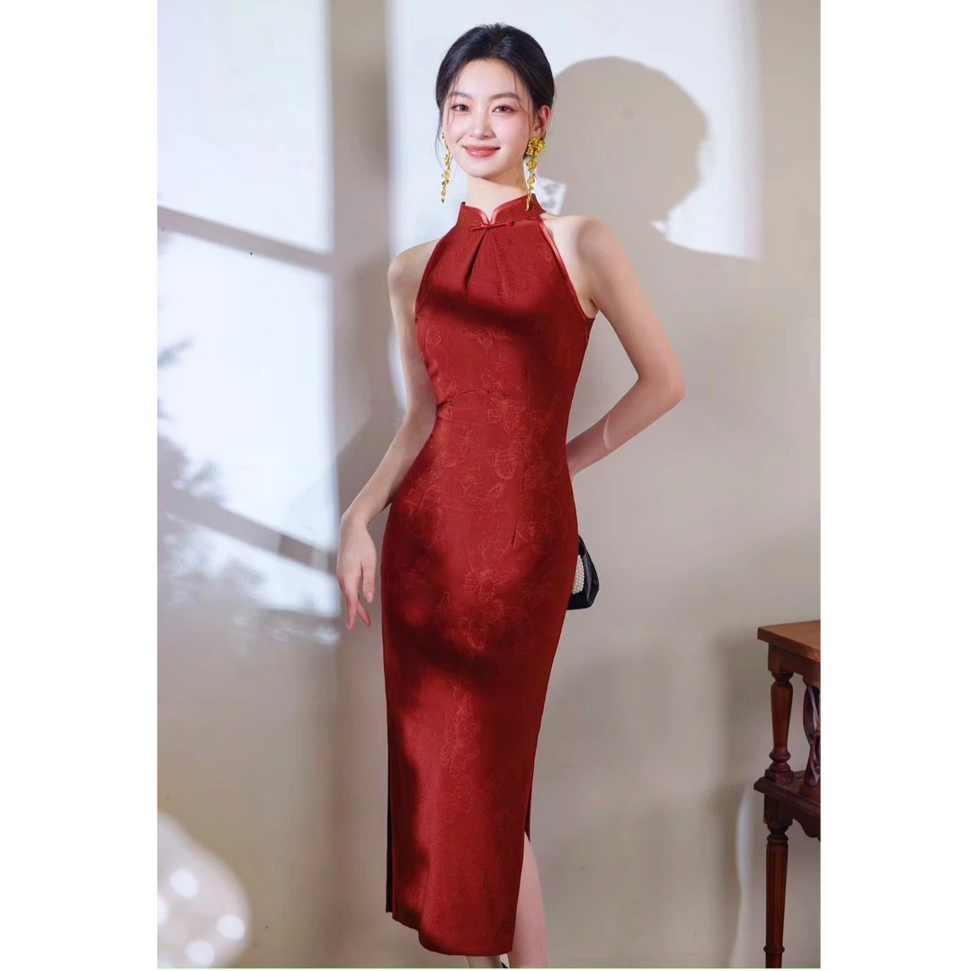 苏故里【三生三世】新中式定亲结婚新娘装遮肉显瘦回门夏季旗袍