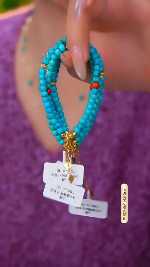 银S925镶嵌绿松石手链多样性发货一件