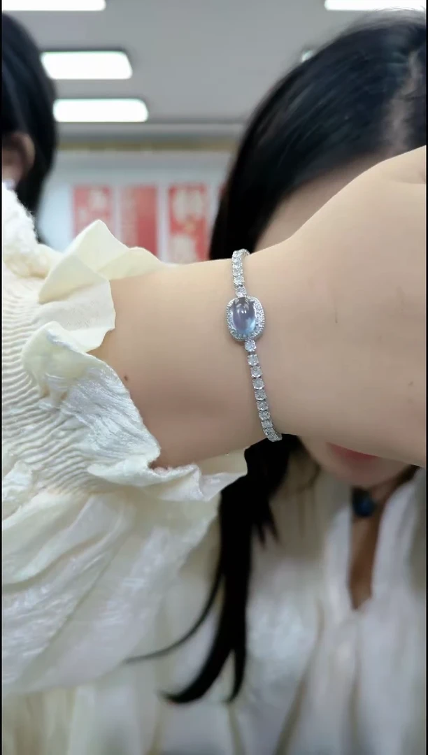 【闪购商品】海蓝宝石颈饰合金1049海蓝宝单珠单圈