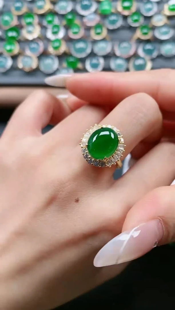 【闪购商品】翡翠戒指银S925镶嵌111111