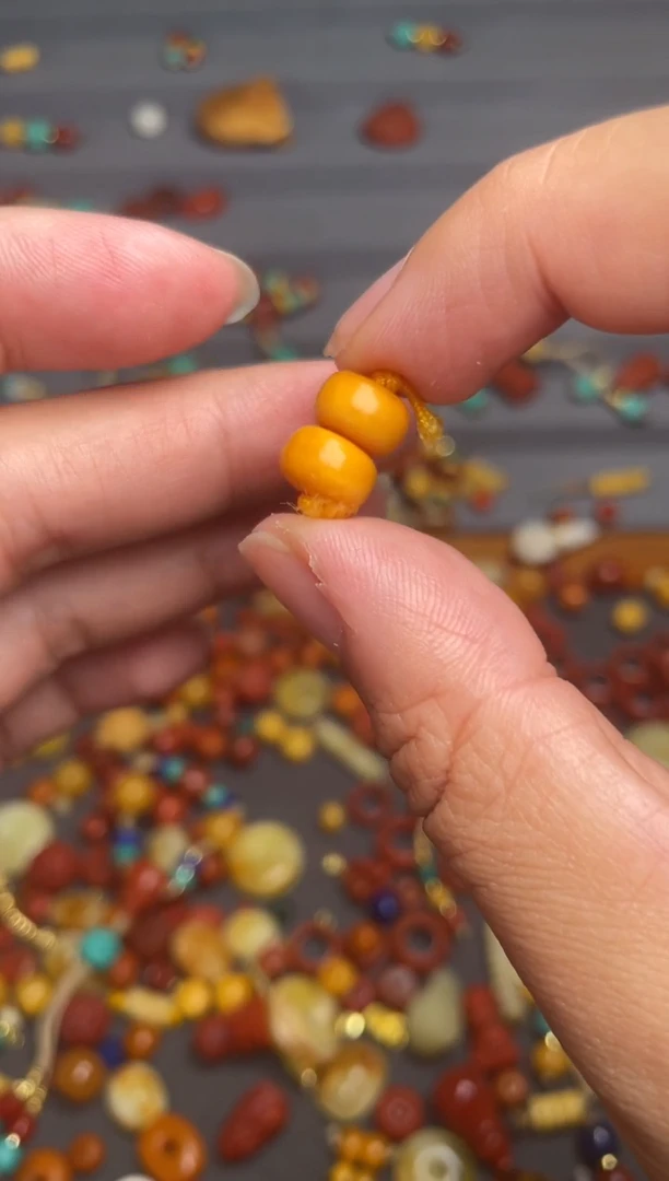 石英质玉多样性发货未镶嵌9mm算盘珠一对