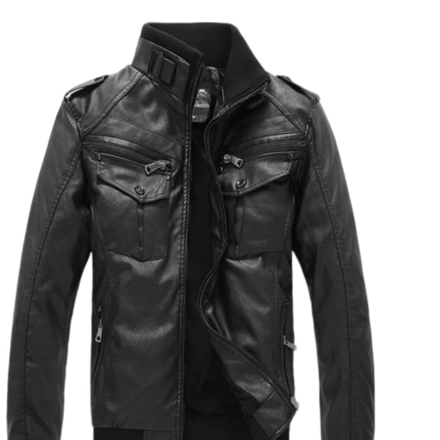 立领男长款皮衣短款秋季休闲男士反季真皮夹克春秋潮流男式秋冬季