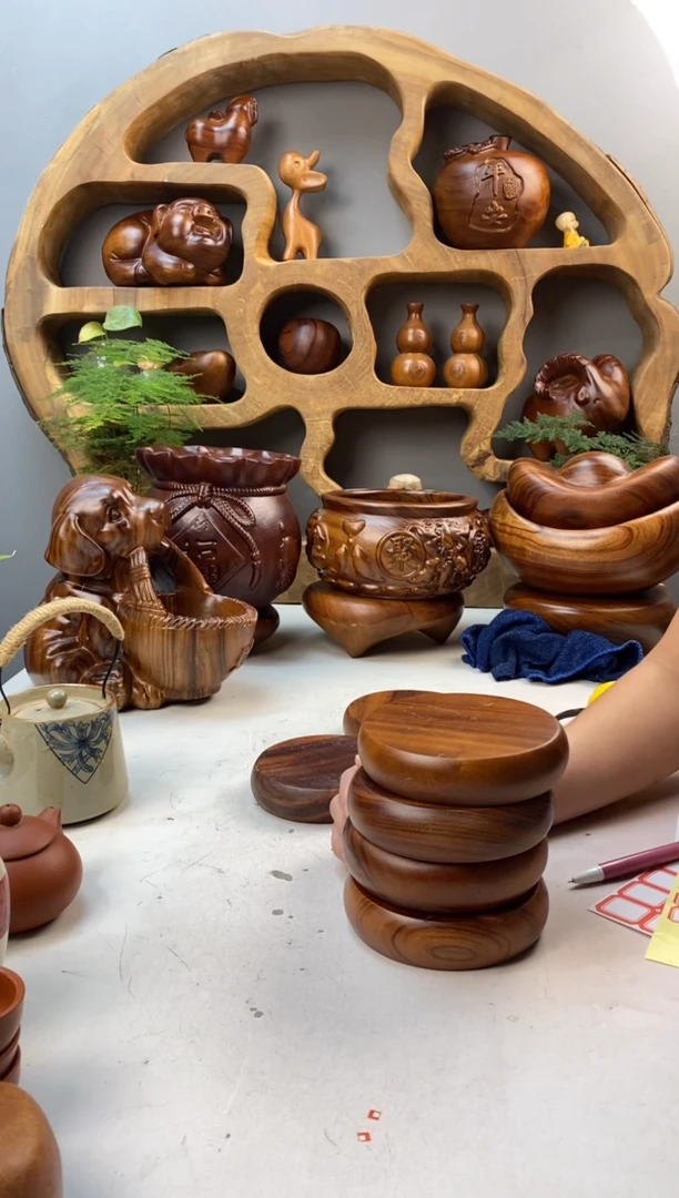 香樟木A7小壶承/尺寸