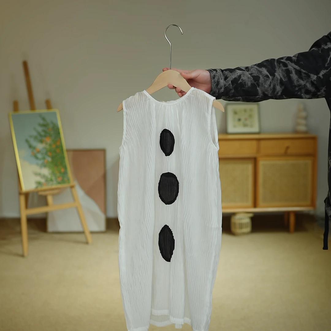 053363【叁】 圆点无袖连衣裙