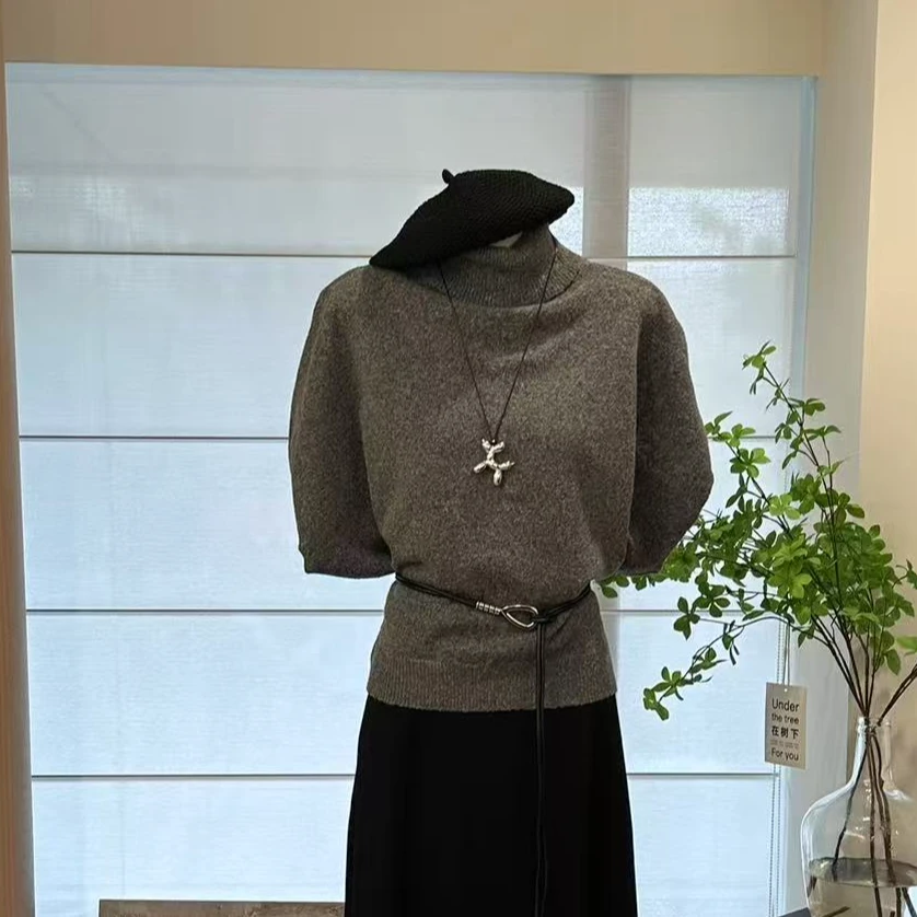 【晨雾未醒】高级感半高领修身显瘦上衣-49132