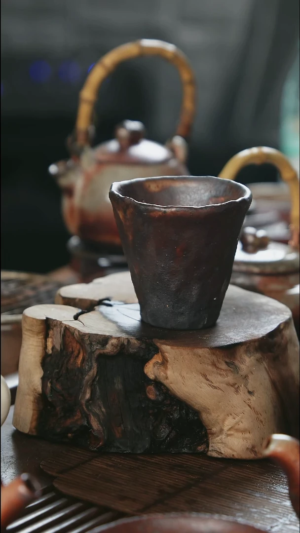 紫砂全手工大手捏杯