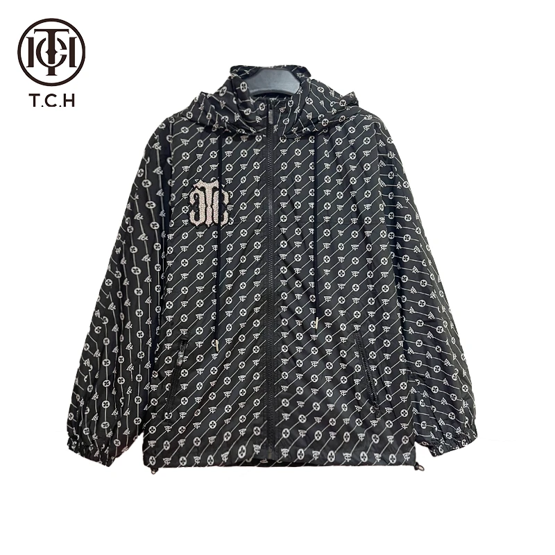 TCH服饰店播-潮牌春夏新款Logo印花烫钻百搭休闲外套T69B17E6010