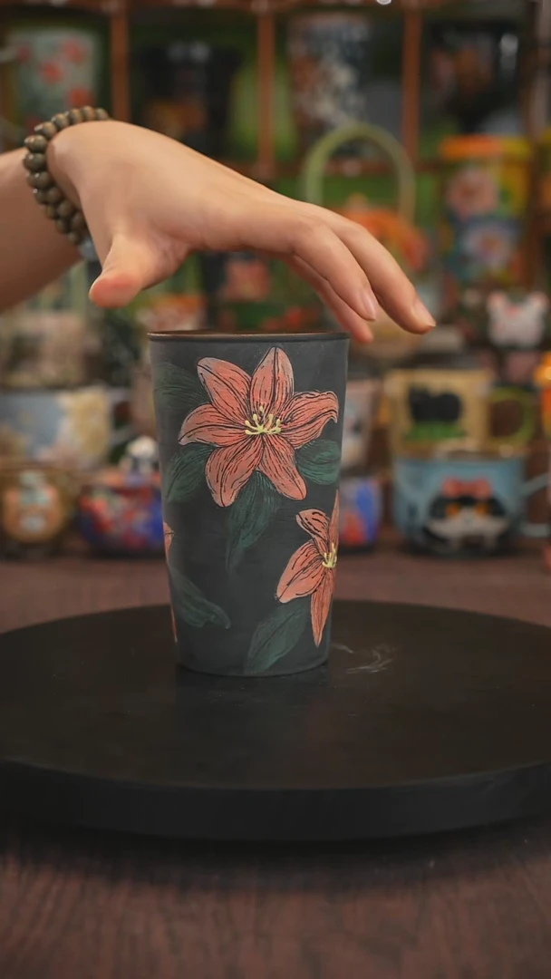 紫砂油画手绘釉下彩