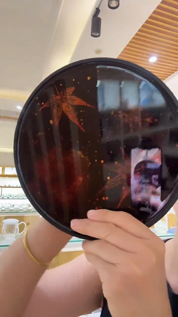 玉见大漆枫叶壶承