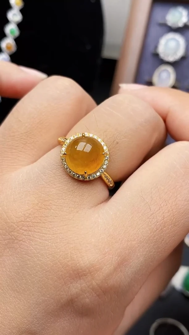 银S925镶嵌戒指翡翠2389