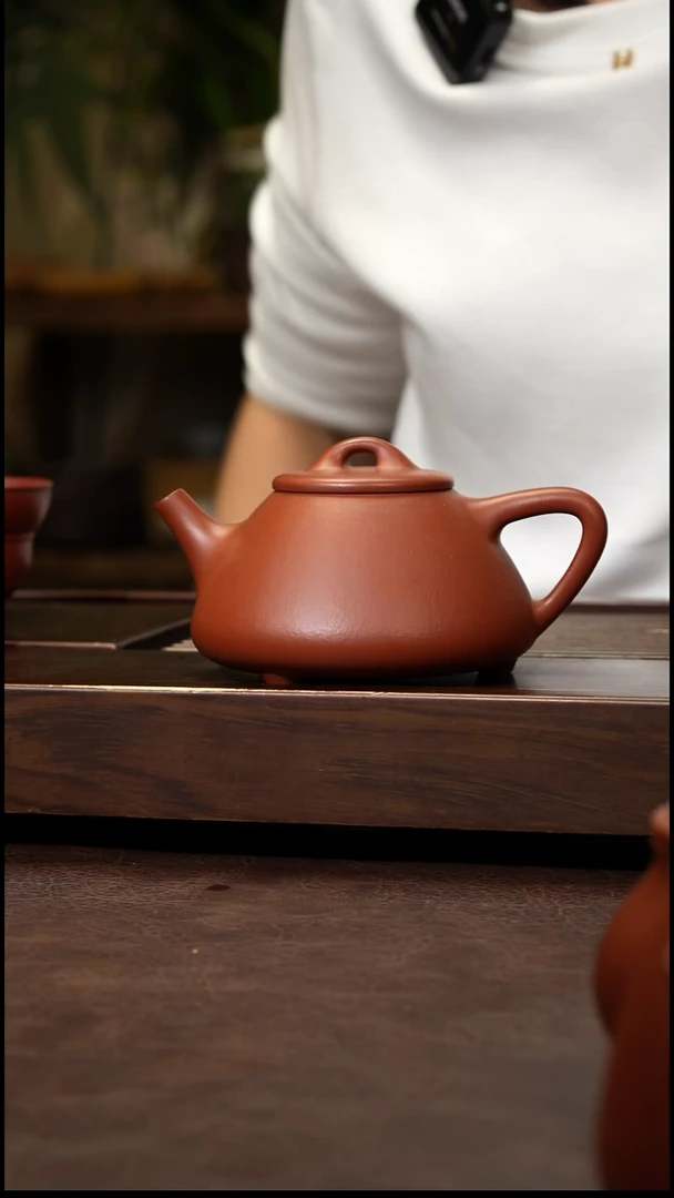 茶壶紫砂赵庄朱泥全手子冶石瓢300cc左右