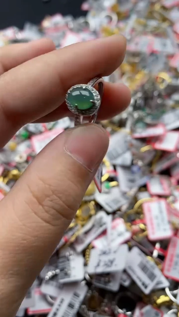 【闪购商品】翡翠戒指银S925镶嵌99999--10