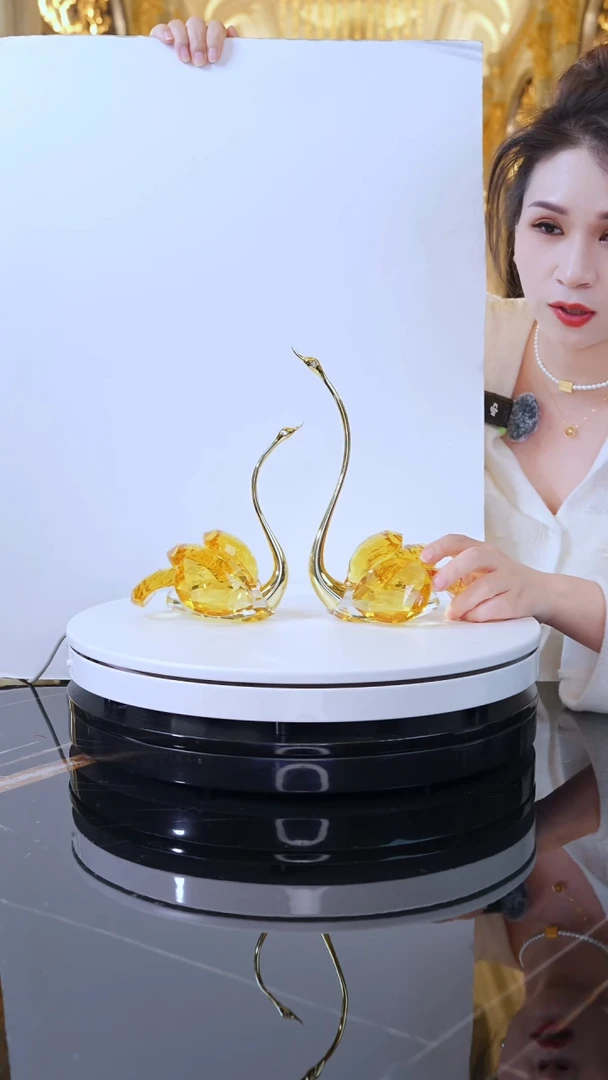 琉璃YB00693天鹅摆件一组