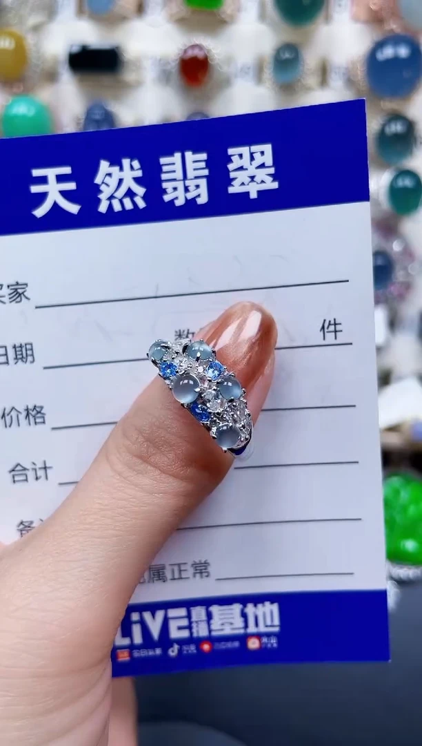 银S925镶嵌戒指翡翠535