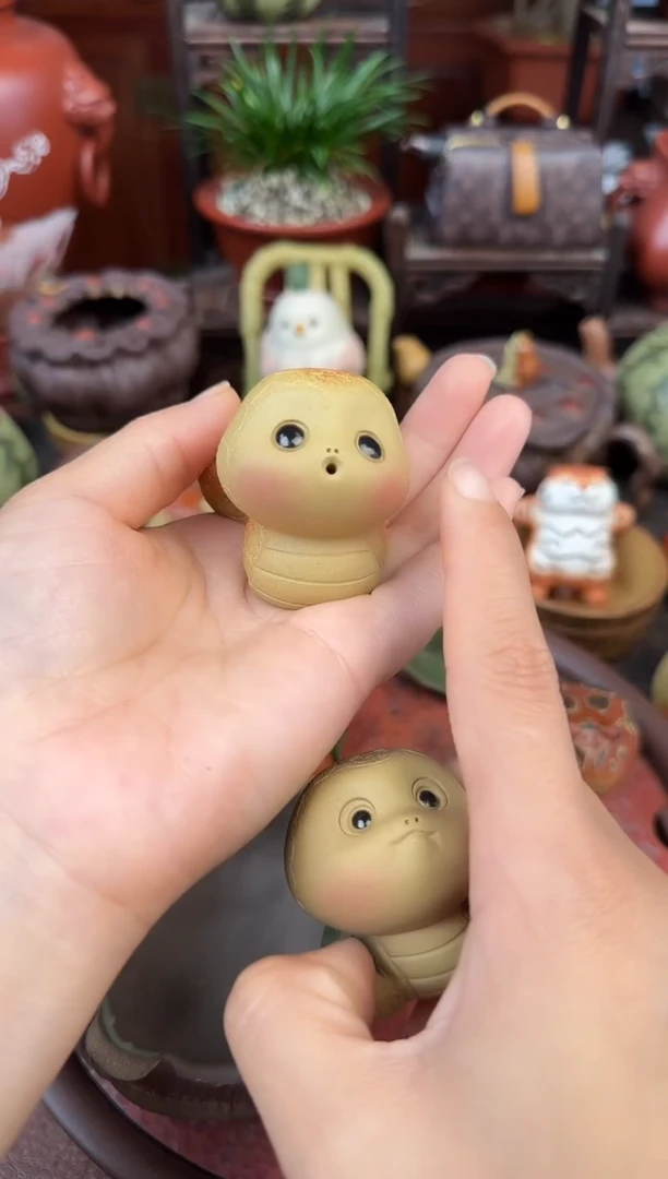 紫砂茶宠紫砂泡泡蛇 红