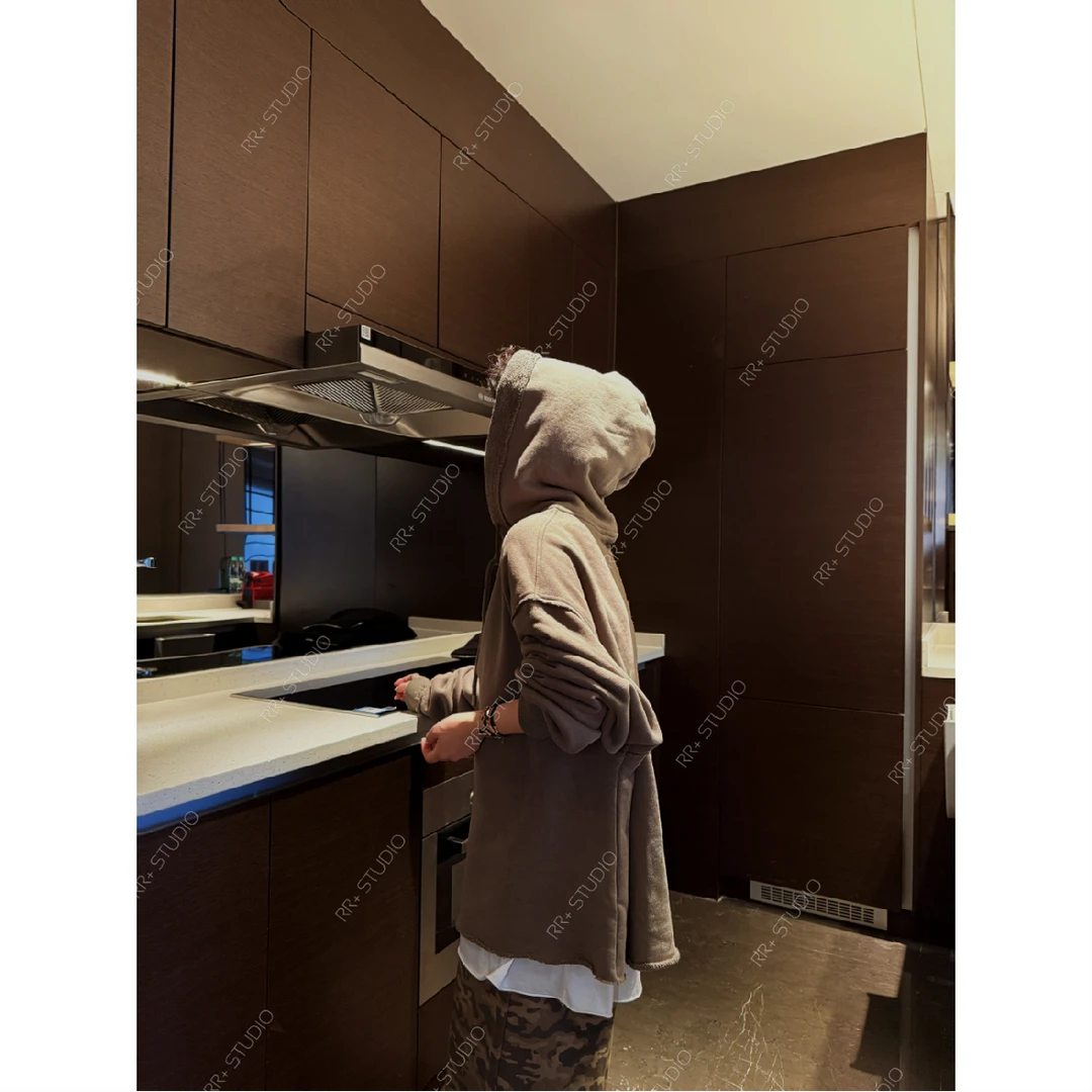 『豆公子』21927韩系慵懒风半开口卷边连帽卫衣女洋气休闲百搭上衣