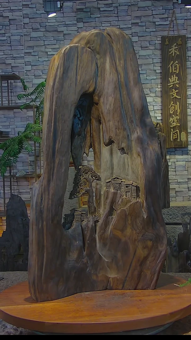 木金丝楠阴沉木山水摆件