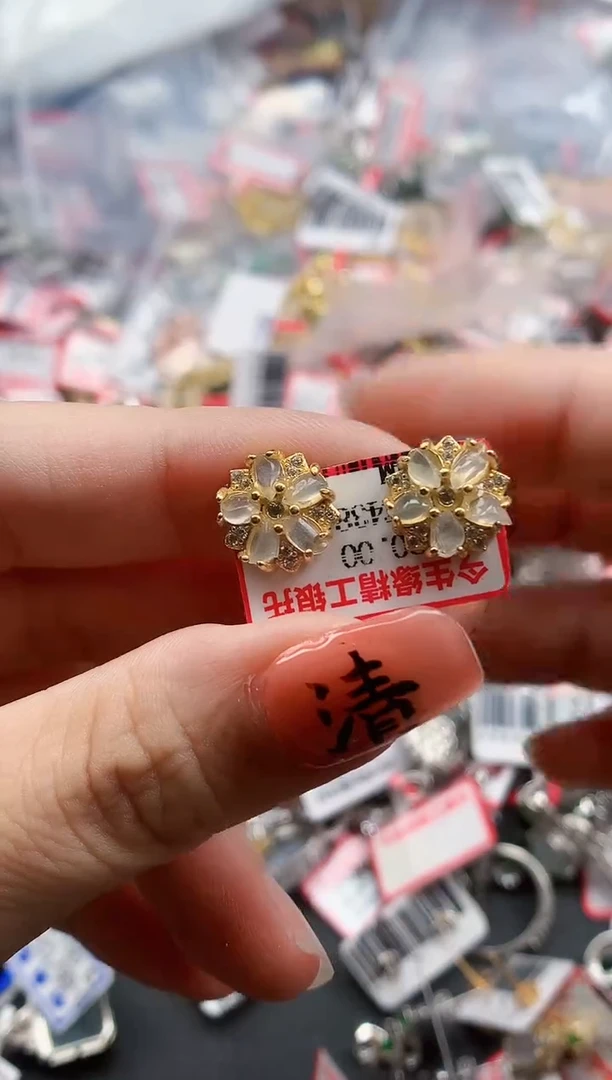 银S925镶嵌戒指翡翠天然A货缅甸翡翠