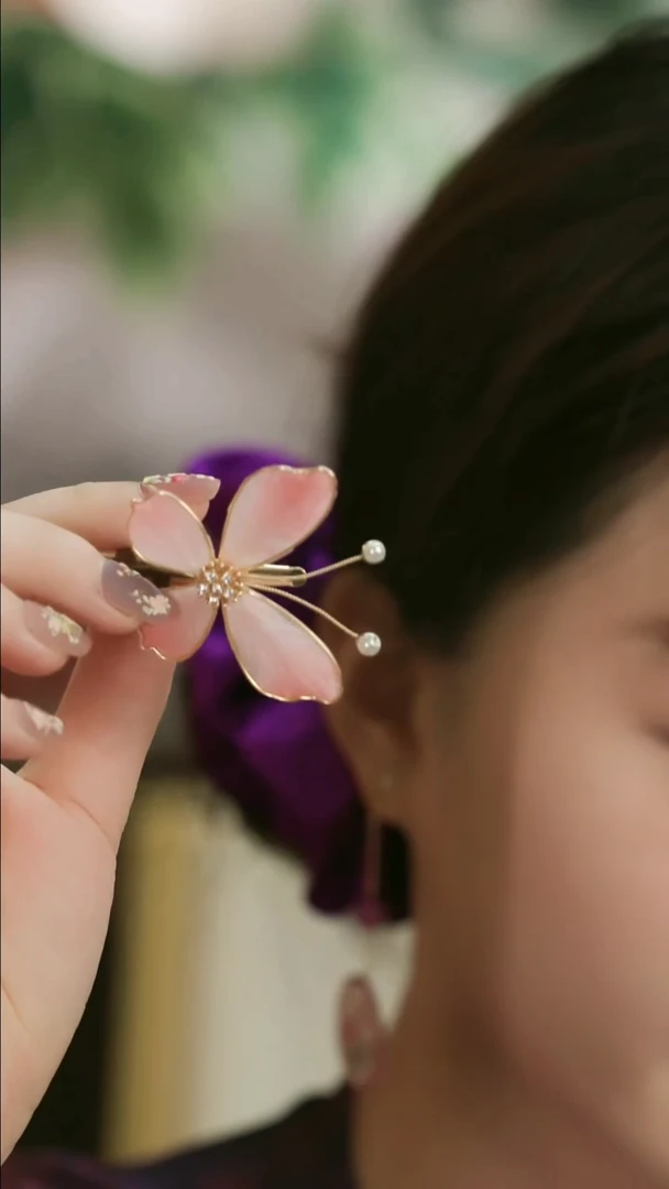 刺绣湘传礼纯手工发夹