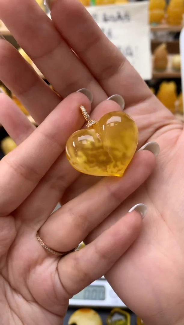 琥珀银S925镶嵌珠宝奇石103琥珀蜜蜡微瑕