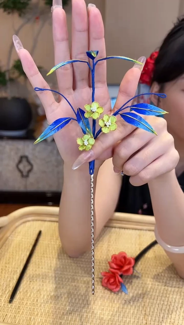 刺绣非遗绒花（发饰）