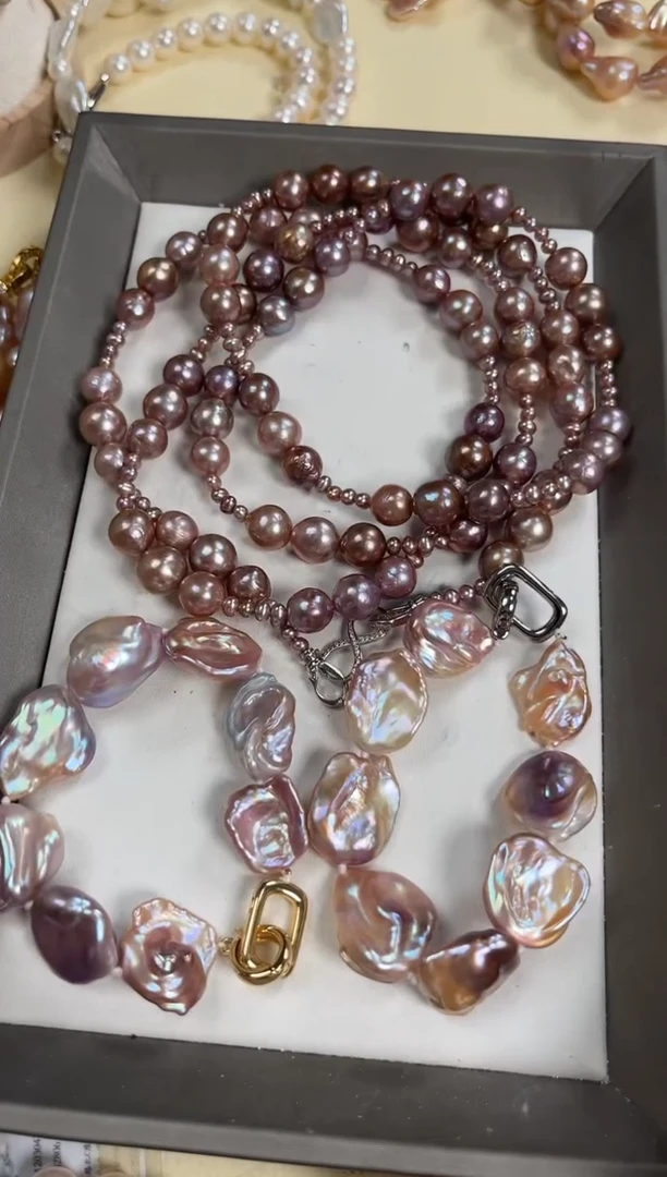 【闪购商品】淡水珍珠套链银S925镶嵌套装