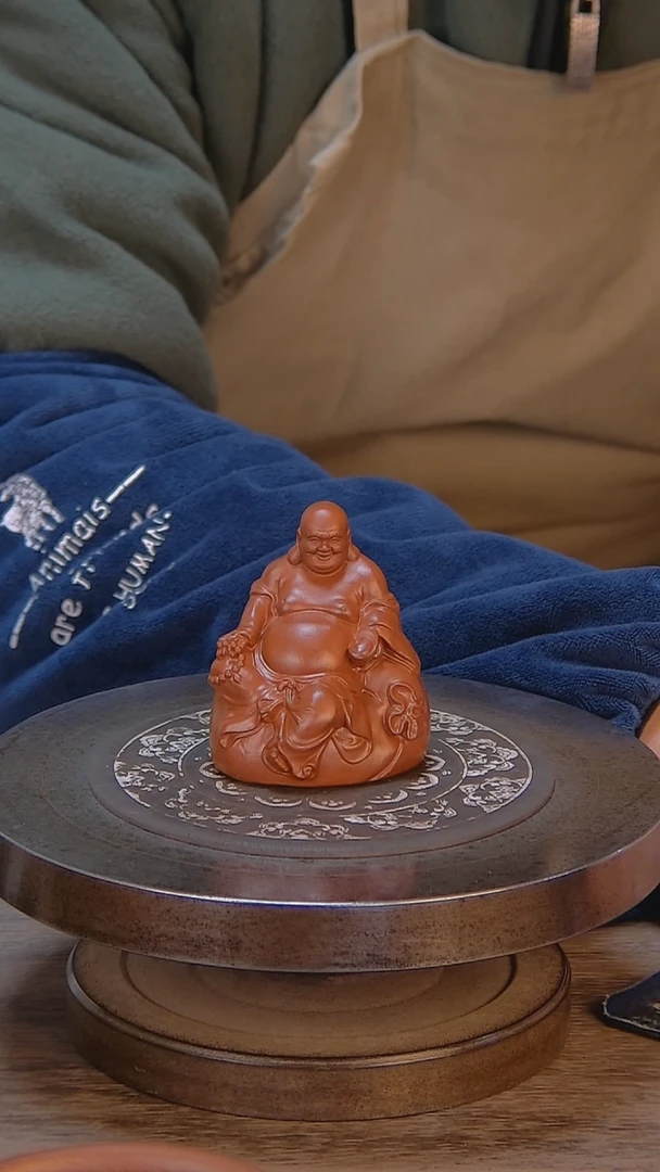 【闪购商品】紫砂茶宠大红袍弥勒佛